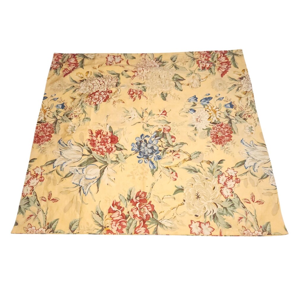 Pottery Barn Elodie Euro Pillow Sham Yellow Floral Cottage Shabby Chic